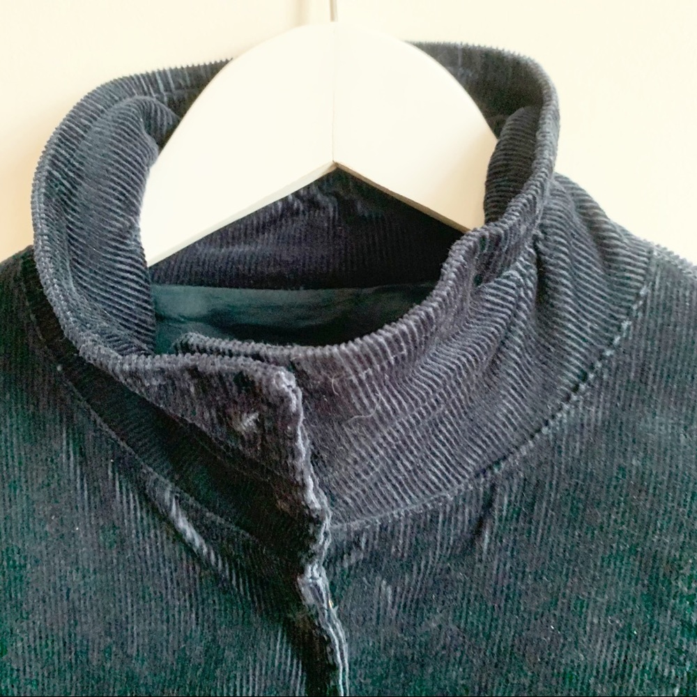 Mexx Navy Blue Cropped Blazer Corduroy Ruched 6 - Picture 3 of 11